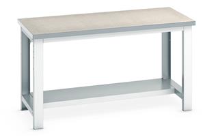 Bott Lino Top Workbench with Half Shelf - 1500Wx750Dx840mmH Benches with Half Depth Shelf 41003087 